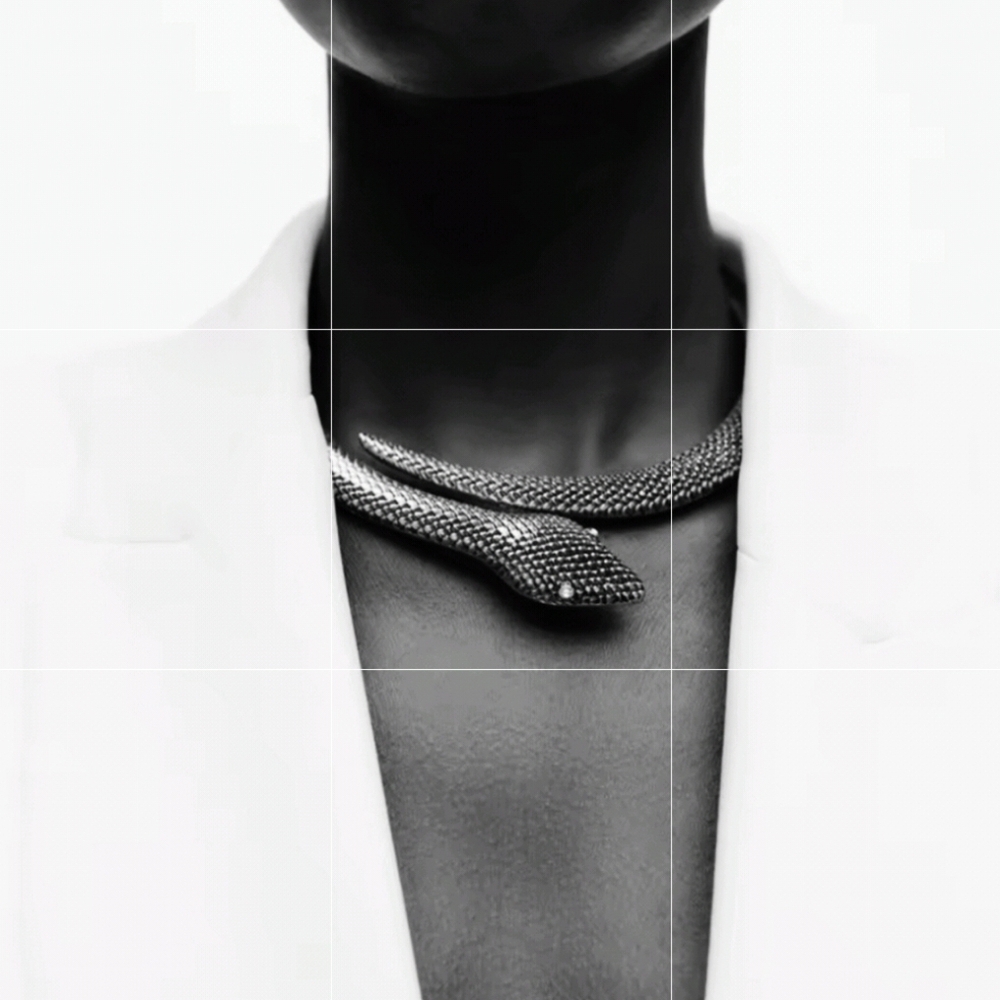 ZARA Snake serpentine serpent Choker Necklace In Silver | NWOT
